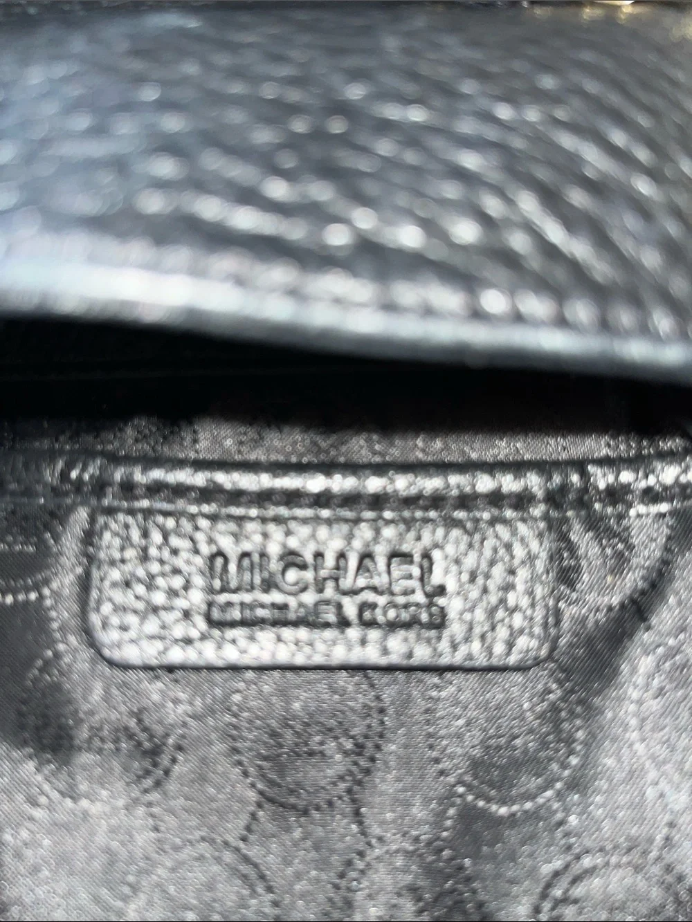 AUTHENTIC Michael Kors Black Pebbled Leather Shoulder Bag with Gold Chain